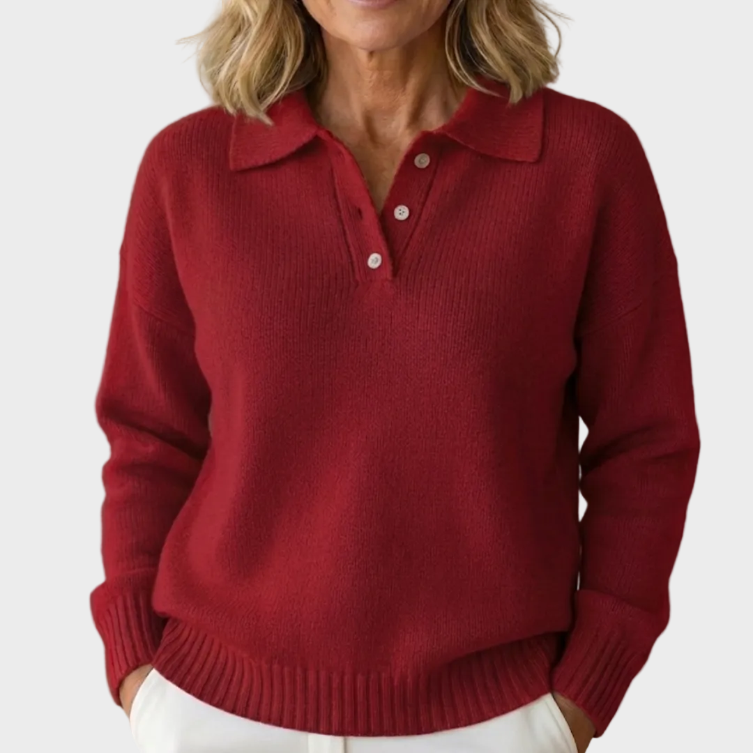 Olivia - Pulover moale din tricot cu guler