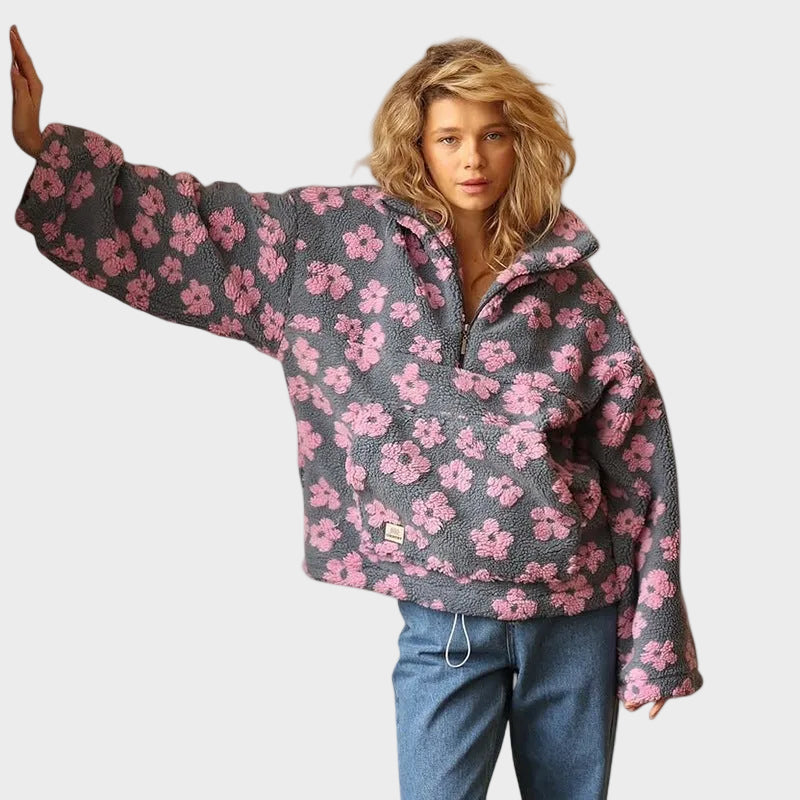 Daisy – Hanorac călduros din fleece cu motiv floral