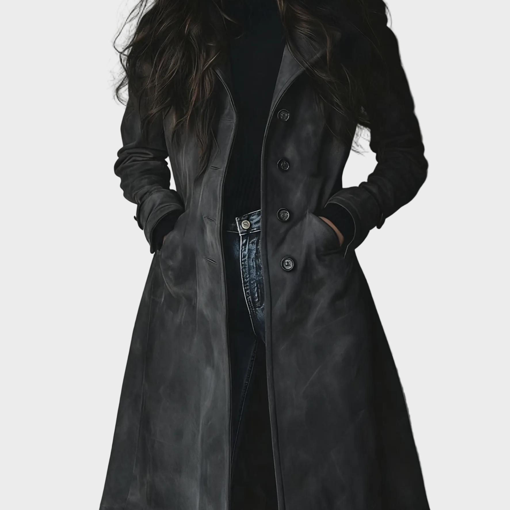 Maria - Palton Vintage din Suede