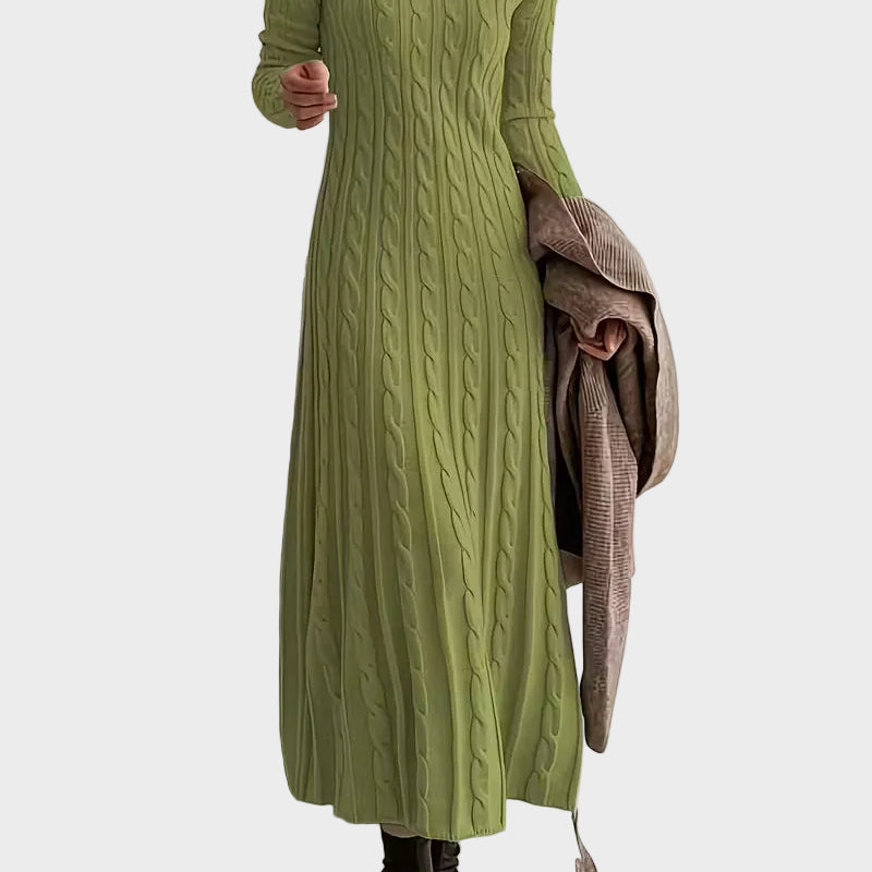 Alina - Rochie midi din tricot împletit