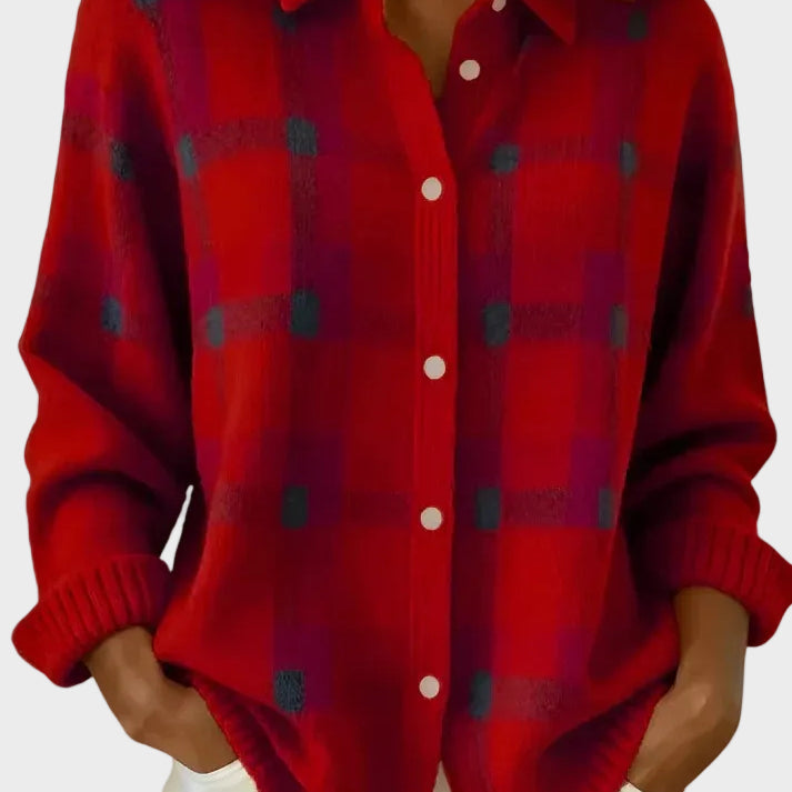 Maria - Cămașă tricotată pentru femei cu nasturi